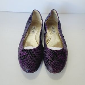 Jimmy Choo Luxurious Purple Snakeskin Flats Size 41